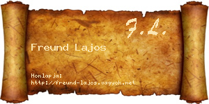 Freund Lajos névjegykártya